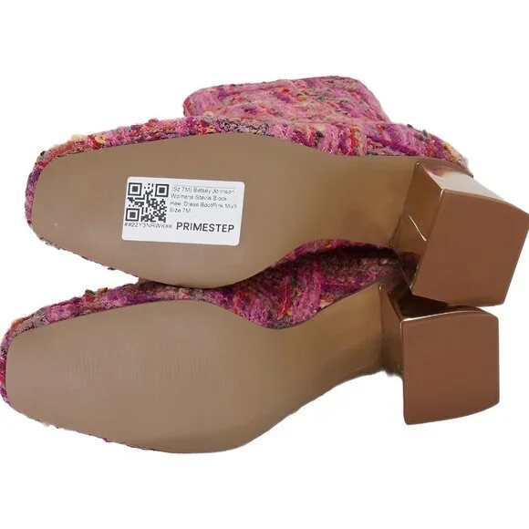 Women's Betsey Johnson Stevie Block Heel Dress Boots Pink Multi US 7M - Picture 6 of 6